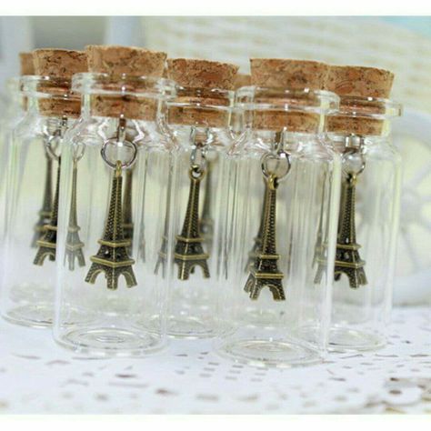 Paris Theme Wedding, Cork Bottle, Gift Towers, Wedding Souvenir, Glass Vials, Paris Theme, Wedding Souvenirs, Refillable Bottles, Wedding Mood Board