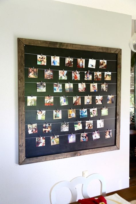 Gorgeous, simple, and easy DIY photo display for Instagram and family photos. Photos are clipped on so it's easy to change them anytime you want! Creative Family Pictures, Diy Photo Display, Family Pictures On Wall, Instagram Wall, Display Family Photos, Amazon Basics, Photo Display, Minimalist Chic, Instagram Diy