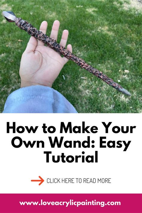 If you like all things magical, then this easy wand DIY tutorial is just for you. Learn how to make your own wand with just a few supplies and tools. Remember, no two wands are the same! So just have fun and the magic will start flowing. Let's create our very own magical wand! In the following video tutorial, I show you how to do a very simple wand. Of course you can use other materials like clay to make more elaborate and fancier wands, but this tutorial is a great starting point for beginners Make Your Own Wand, How To Make Wands, Magic Wand Craft, Wand Craft, Love Acrylic Painting, Wand Diy, Magical Wand, Fantasy Craft, Learn Magic