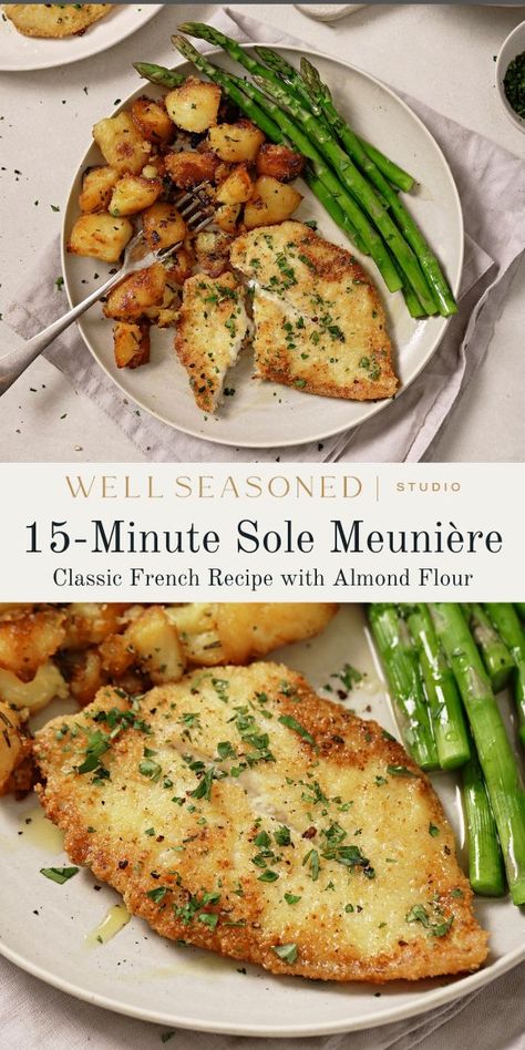 Sole Fish Recipes, Sole Fillet Recipes, Browned Butter Sauce, Sole Recipes, Fish Fillet Recipe, Pan Fried Fish, Potatoes Roasted, Fish Recipes Baked, Classic French Dishes