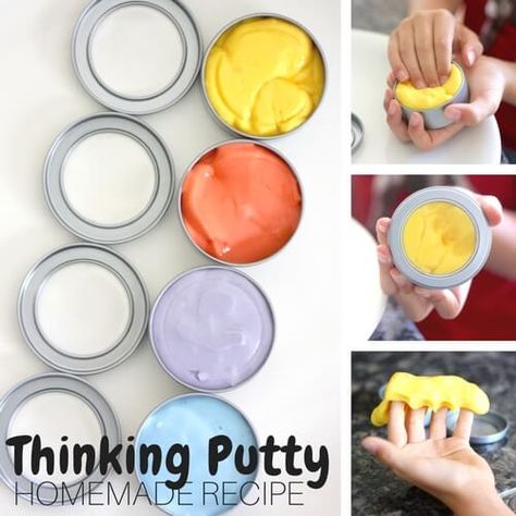 How To Make Putty, Homemade Putty, Homemade Fidget, Putty Recipe, Borax Slime Recipe, Therapy Putty, Homemade Slime Recipe, Borax Slime, Easy Slime Recipe