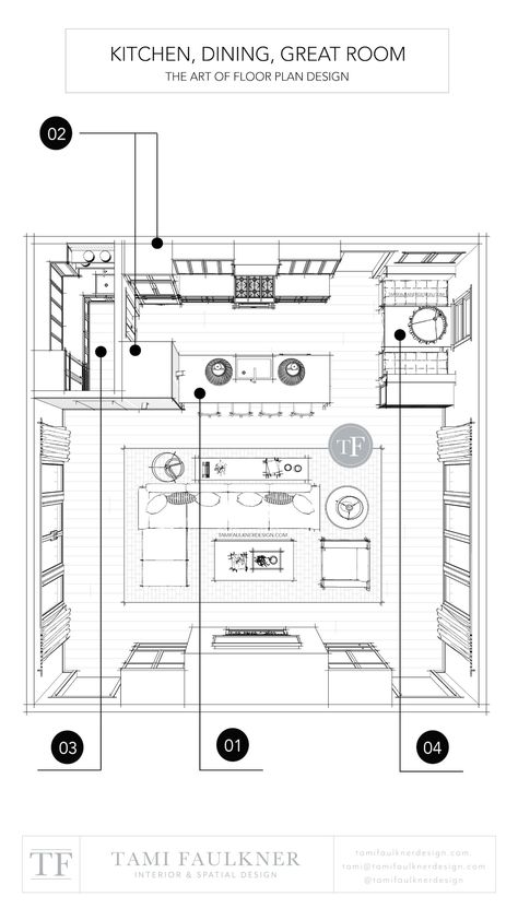 GALLEY KITCHEN DESIGN - AN EXCELLENT SPACE-SAVINGS LAYOUT — Tami Faulkner Design | Custom Floor Plans, Spatial and Interior Design Services in person and online Small Kitchen Floor Plans Layout, Kitchen Dining Great Room Layout, Large Kitchen Ideas Layout, Kitchen Layout With Butlers Pantry, Kitchen Scullery Ideas Layout, Walk Through Kitchen Layout, Kitchen Floor Plans Layout, Kitchen With Scullery Layout, Galley Kitchen Layout Floor Plans