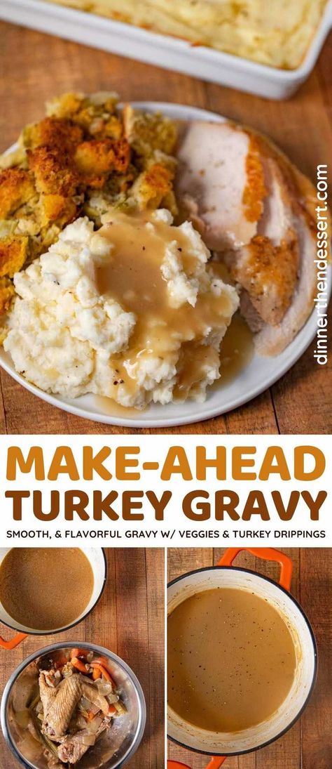 Make Ahead Turkey Gravy Recipe, Make Ahead Turkey, Thanksgiving Gravy Recipes, Make Ahead Turkey Gravy, Falafel Vegan, Best Turkey Gravy, Turkey Gravy Easy, Turkey Gravy From Drippings, Homemade Turkey Gravy