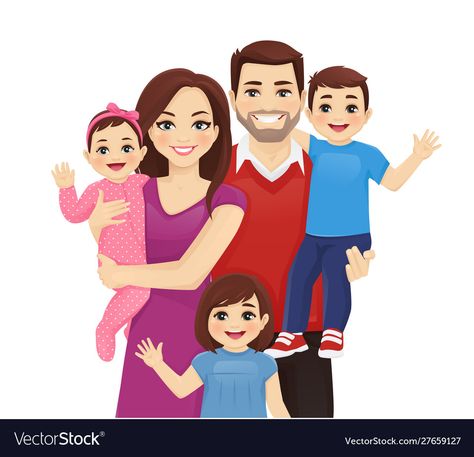 Parents With Newborn, Santa Hat Vector, Family Vector, Girl Vector, Happy Birthday Girls, Female Superhero, Happy Parents, Family Cartoon, Family Illustration