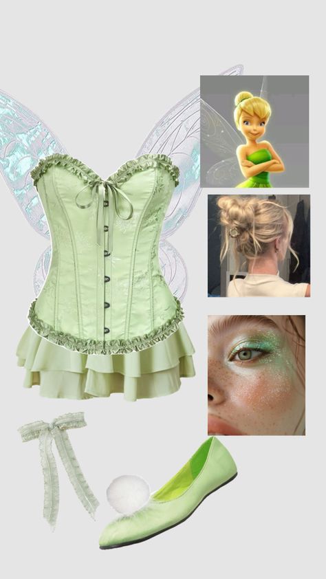 tinkerbell costume, halloween 2024, unique halloween costume, couple goals, couples costumes, blond halloween cotumes, group halloween costume Tinkerbell Costume Aesthetic, Tinkerbell Couple Costume, Tinker Bell Costume Women, Green Costume Ideas, Tinkerbell Costume Halloween, Halloween Costumes Blonde, Green Halloween Costumes, Tinkerbell Halloween Costume, Tinkerbell Outfit