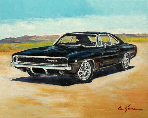 Wall Art - Painting - Dodge Charger Rt 1970 by Luke Karcz Charger Painting Ideas, Male Wallpapers, Dodge Charger Sketch, Dodge Charger Art, Dodge Illustration, Dodge Challenger Illustration, Rain Cartoon, Dodge Charger 1970 Drawing, Vintage Car Painting