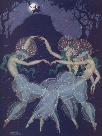 Moon Madness, Ladies Dancing, Erte Art, Romain De Tirtoff, Dancing In The Moonlight, Arte Inspo, Art Et Illustration, Illustration Vintage, Deco Art