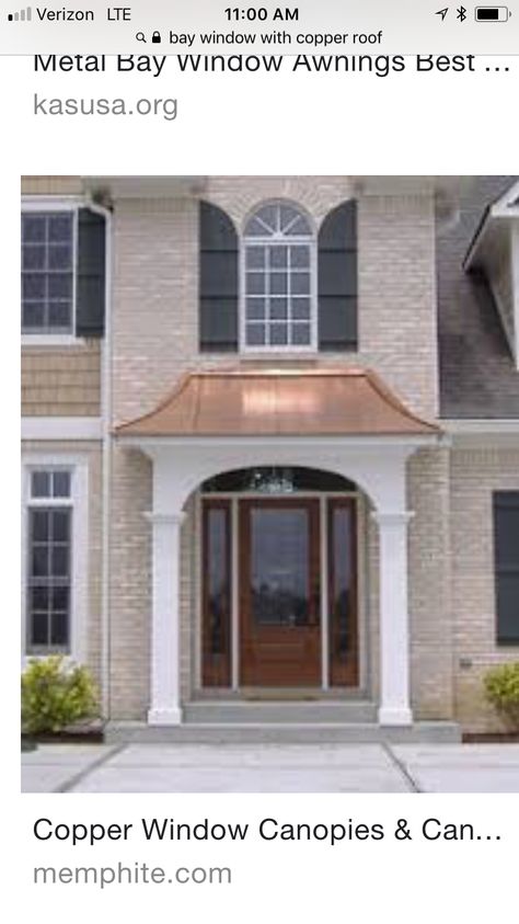 Portico Entry, Front Door Overhang, Copper Awning, Front Door Awning, Door Overhang, Portico Design, Porch Awning, Porch Kits, Roof Flashing