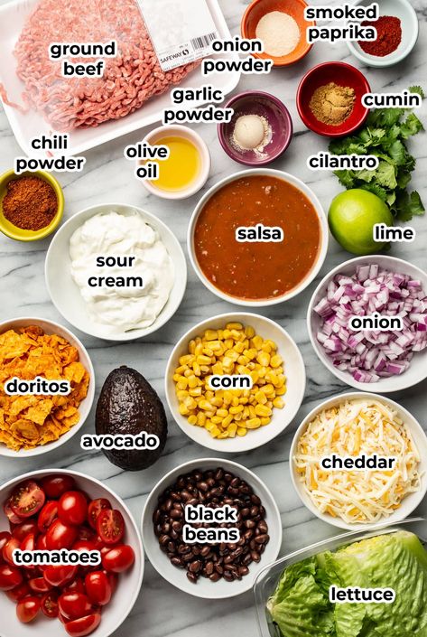 Taco Salad Taco Salad Work Lunch, Taco Salad Board, Taco Chopped Salad, Chopped Taco Salad, Best Mexican Salad Recipes, Mexican Taco Salad Recipe, Taco Salad Bowl Recipe, Taco Salad Tortilla Bowl, Healthy Taco Bowl Recipes