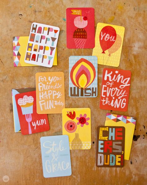 Massive Illustration, Lynn Giunta, Birthday Illustrations, Recycled Cards, Birthday Illustration, Hand Lettering Inspiration, Card Sentiments, Magazines For Kids, Hallmark Cards