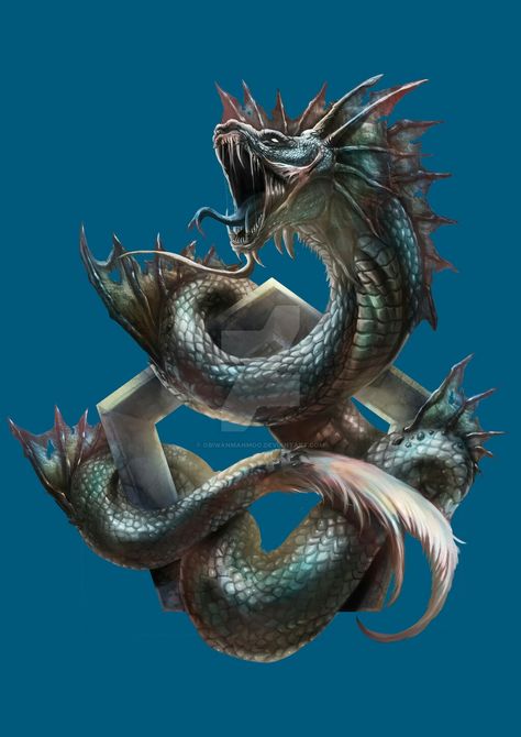 Jormungandr the giant snake Midgard Serpent Tattoo, Jormungandr Tattoo Design, Sea Snake Tattoo, Sea Serpent Art, Sea Serpent Tattoo, Jormungandr Tattoo, Water Serpent, Nautical Sleeve, Midgard Serpent