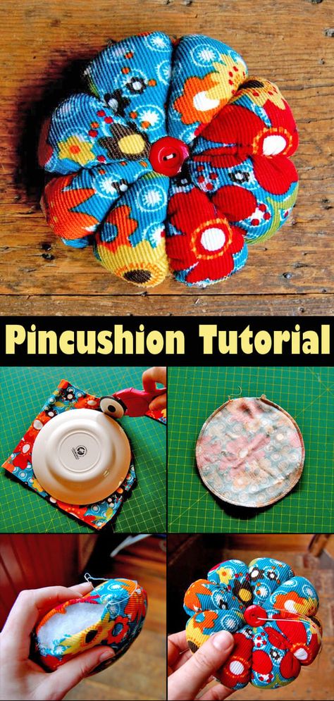 Wrist Pincushion Patterns Free, Easy Pin Cushion, Pin Cushion Sewing Pattern, Pincushions To Make Ideas, Homemade Pin Cushions, How To Make A Pin Cushion Diy, Pincushion Patterns Free Templates, How To Make A Pincushion, Diy Pin Cushion Easy Pincushion Patterns