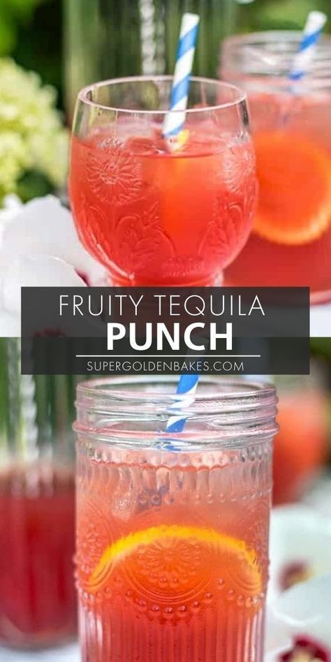 Tequila Punch, Alcoholic Punch Recipes, Tequila Recipe, Summer Punch, Party Punch Recipes, Tequila Drinks, Party Punch, Punch Recipes, Alcohol Drink Recipes