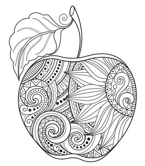 Happy Coloring Pages, Autumn Coloring Pages, Coloring Rocks, Fruit Coloring, Pen Art Work, Printable Coloring Pages For Kids, Fruit Coloring Pages, Zen Doodle Art, Pattern Coloring Pages