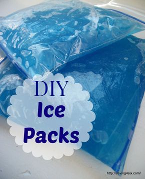 DIY Ice Packs: 2 Cups Water with 1/2 Cup Rubbing Alcohol (food color optional)!!! ❄ Diy Water Beads, Diy Ice Packs, Homemade Ice Pack, Diy Ice Pack, Gel Ice Packs, Diy Storage Rack, Blue Food Coloring, Ice Packs, Diy Water