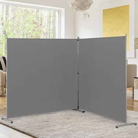 Amazon.com - Rantila Indoor Room Divider, Portable Office Divider, Room Divider Wall Screen 2 Large Panel, Folding Partition Privacy Screen Walls Dividers for Room Separator 142" W x 71" H,Gray,Grey Office Divider, Divider Room, Room Divider Wall, Room Separator, Folding Partition, Portable Partitions, Wall Screen, Office Dividers, Portable Office