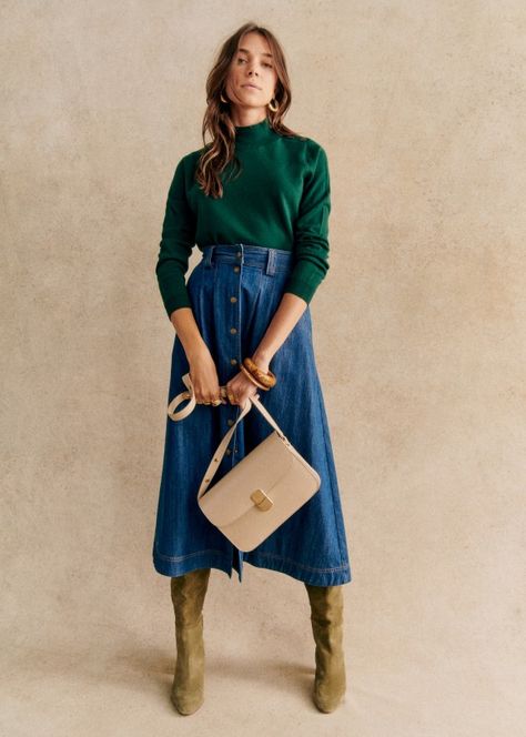 Classic Relaxed Outfits, Dramatic Natural Style, Sezane Winter, Sezane Outfit, Sezane Dress, Looks Jeans, Classic Bags, Fashion Icon, Sand Color