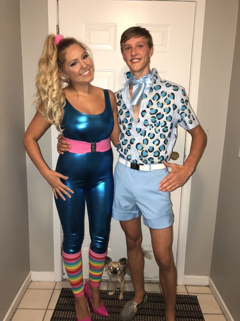 Barbie and Ken costume Barbie And Ken Dress Up Party, Ken Costume Halloween, Barbie Family Costume, Barbie Couple Costume, 90s Costume Ideas For Couples, Barbie And Ken Halloween Costumes, Ken Outfit Halloween, Ken Costume Ideas, Ken And Barbie Costume