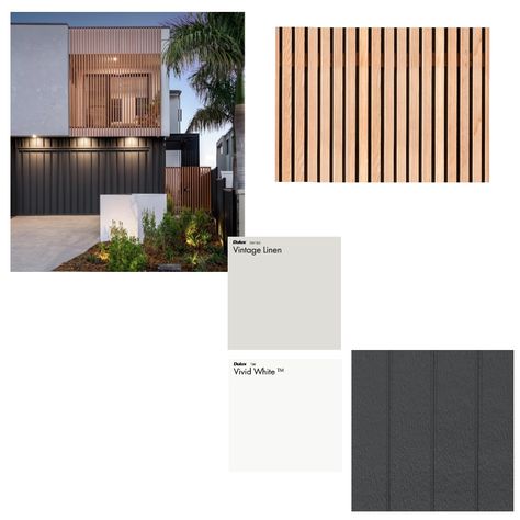 Elevation Mood Board, Facade Mood Board, Exterior Mood Board, Villa Elevation, Exterior Interior Design, Design Mood Board, Facade Material, Material Board, The Mod