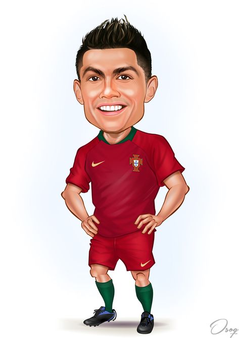 This one would be the Portuguese soccer player Cristiano Ronaldo. I'd like the drawing just be standing with his hands on his hips, and wearing the red color of this years World Cup outfit. Football Caricature, Ronaldo Cartoon, Soccer Cartoon, Ronaldo Wallpaper, Wallpaper Drawing, Football Artwork, Cristiano Ronaldo Juventus, Cr7 Jr, Ronaldo Pictures