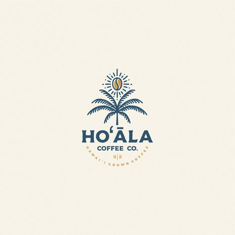 Coffee Brand Logo, Hawaii Logo, Hawaiian Coffee, Identity Design Inspiration, Brand Logo Design, Coffee Brand, Coffee Logo, Cafe Logo, Online Logo