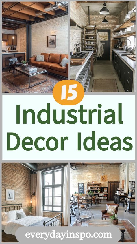 Get perfect industrial decor with these tips and ideas. Industrial Basement Decor, Industrial Wall Paint Ideas, Industrial Wainscoting Ideas, Country Industrial Decor, Industrial Dining Room Decor, Industrial Design Diy, Industrial Diy Decoration, Industrial Chic Interior, Industrial Basement