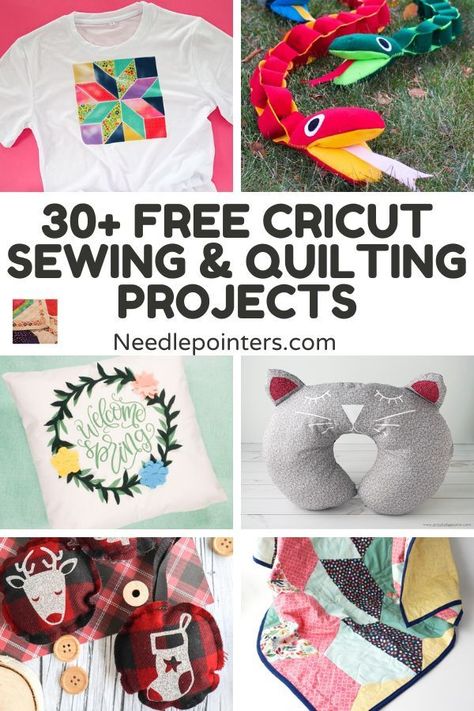 Explore these free Cricut sewing projects and Cricut quilting patterns! This page has over 30 creative Cricut sewing patterns to make quilting and sewing much quicker and easier. Cricut Fabric Projects Patterns, Cricut Sewing Projects, Cricut Sewing Patterns, Cricut Fabric Projects, Cricut Quilting, Fall Applique, Patriotic Pillow, Map Quilt, Diy Mickey Ears