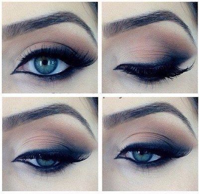 I love this eye makeup.....I really need to know wether waterline or not on the… Carnaval Make-up, Subtle Smokey Eye, Eyeliner Tips, Smink Inspiration, Makijaż Smokey Eye, Makeup Tricks, Blue Eye, Blue Eye Makeup, Eye Make