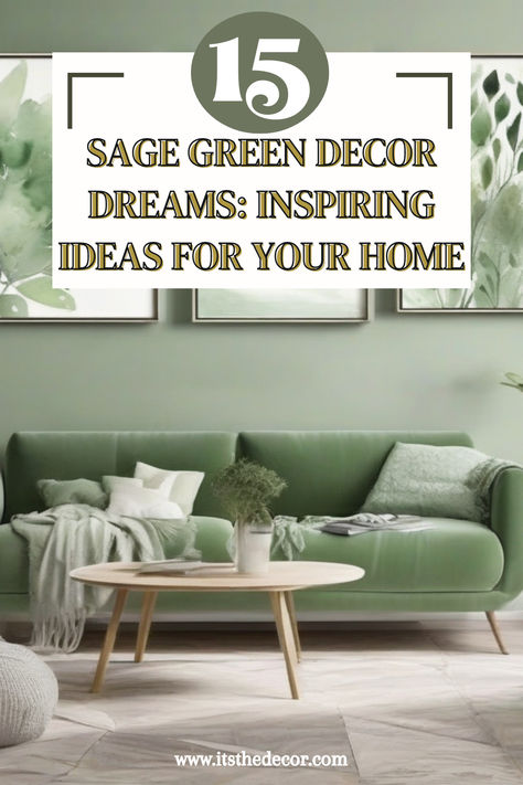 Transform your home into a serene sanctuary with these 15 Sage Green Decor Dreams! Discover how to incorporate the calming elegance of sage green into every room, from lush living spaces to tranquil bedrooms. Perfect for adding a touch of nature-inspired sophistication to your home. Pin these inspiring ideas now for a stylish update! 🍃 #HomeDecor #SageGreen #InteriorDesign #DIYDecor Ideas Sage Decor, Beach Condo Decor, Sage Green Decor, Sage Home Decor, Summer Decor Ideas, Sage Home, Basement Home, Tranquil Bedroom, Fresh Sage