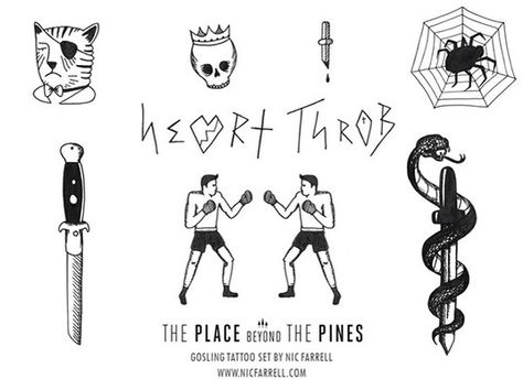 Tattoo Flash based on Ryan Gosling/Handsome Luke's tattoos in The Place Beyond The Pines Place Beyond The Pines Tattoos, A Place Beyond The Pines, Boxer Tattoo, The Place Beyond The Pines, Place Beyond The Pines, Beyond The Pines, Pine Tattoo, Flying Bird Tattoo, Райан Гослинг