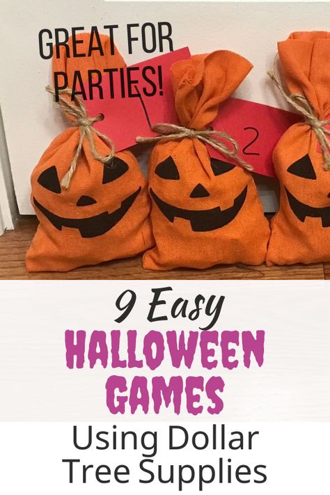 Here are 9 different Halloween games you could play this October! And you can grab all of the needed supplies right at Dollar Tree. #dollartree #halloween #dollartreecrafts #dollartreegames #games #halloweengames #halloweenparty #halloween2021 Halloween Prizes For Kids Games, Easy Halloween Games For Kids Party, Diy Halloween Carnival Games, Halloween Game Prizes, Cheap Halloween Games, Dollartree Halloween, Quick N Easy Halloween Costumes, Easy Halloween Games, Halloween Carnival Games