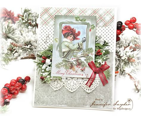 Fancy Christmas Cards, Shabby Chic Christmas Cards, Christmas Card Verses, Vintage Cards Handmade, Handcrafted Christmas Cards, Vintage Easter Cards, Cabin Christmas, Handmade Christmas Cards, The Spirit Of Christmas