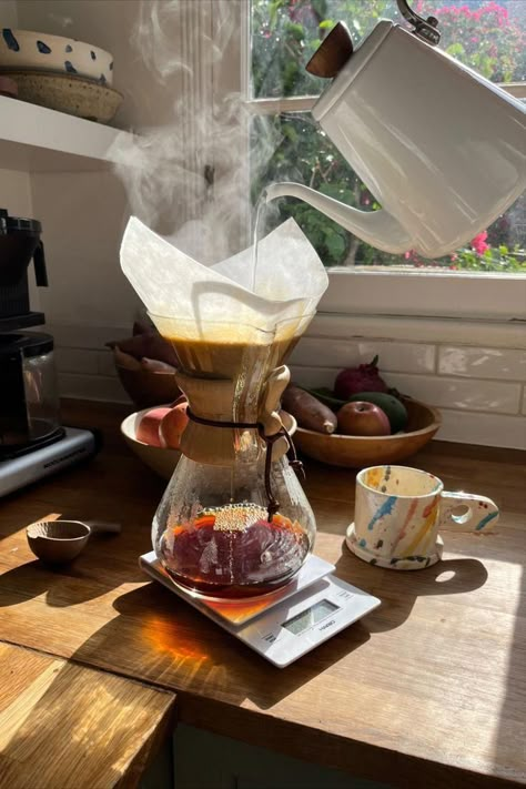 #RomanticDrinksforTwo Pour Over Aesthetic, Tea At Home Aesthetic, Pour Over Coffee Aesthetic, Canyon Coffee, Romantic Drinks, Peter Shire, Granola Girl Aesthetic, Coffee Shot, At Home Coffee