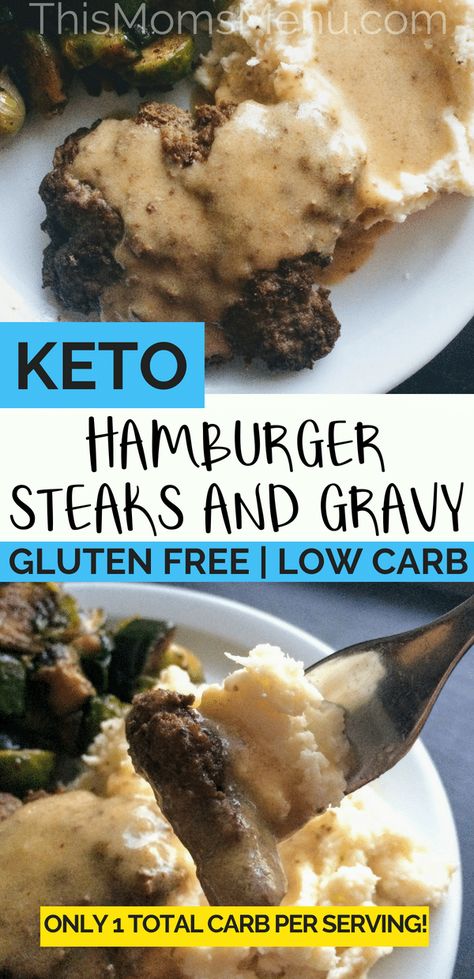 Hamburger Steaks and Gravy | Keto Keto Hamburger, Hamburger Steak And Gravy, Hamburger Steaks, Boiled Egg Diet Plan, Hamburger Steak, Diner Recept, Low Carb Diets, Low Carb Diet Recipes, Low Carb Dinner