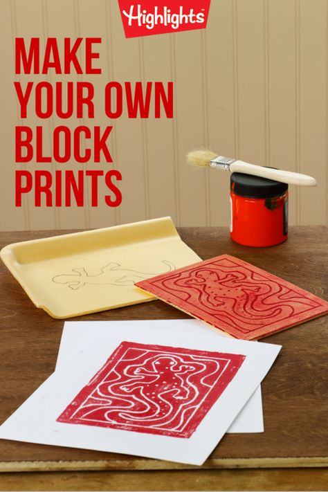 Diy Print Making Art, Easy Printing Techniques, Foam Block Printing, Print Making For Kids Art Projects, Printmaking Projects For Kids, Print Making Ideas Easy, Easy Printmaking Ideas, Foam Art Projects, Print Making Ideas