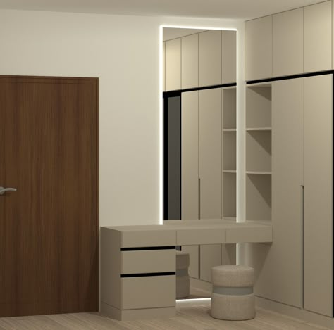 Study Plus Dressing Table, Corner Wardrobe And Dressing Table, Corner Wardrobe With Dressing Table, L Shaped Wardrobe With Dressing Table, Built In Dressing Table, Wardrobe Dressing Table, Corner Dressing Table, Dressing Room Mirror, Bedroom Interior Design Modern