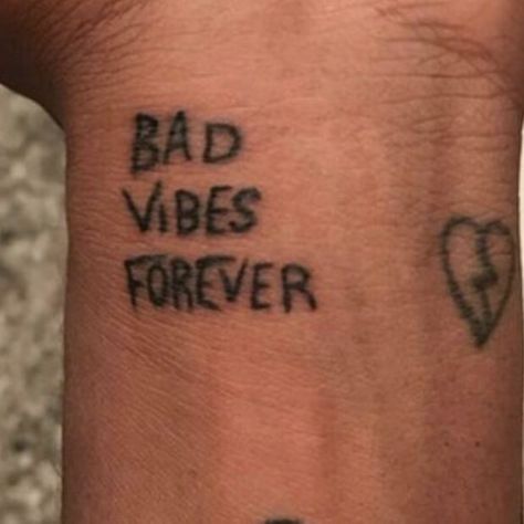 Stick Poke Tattoo, Forever Tattoo, Bad Vibes Forever, Grunge Tattoo, Sharpie Tattoos, X Tattoo, Stick N Poke Tattoo, Stick N Poke, Bad Tattoos