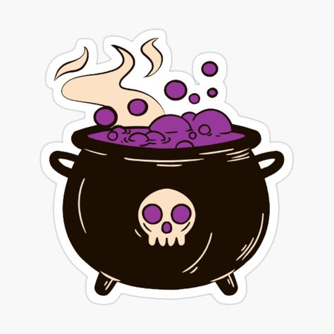 Get my art printed on awesome products. Support me at Redbubble #RBandME: https://www.redbubble.com/i/sticker/Purple-Skull-Cauldron-Stickers-by-AlecMakes1/153455289.EJUG5?asc=u Witchy Stickers Aesthetic, Whimsigoth Stickers, Creepy Stickers, Halloween Stickers Printable, Spiritual Stickers, Witchcraft Stickers, Gothic Stickers, Kindle Insert, Witchy Stickers