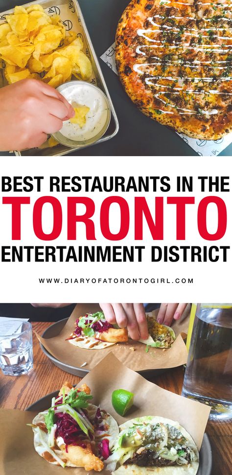 Planning a visit to Toronto, Ontario? Here are 10 of the best restaurants to eat at in Toronto's Entertainment District in the heart of downtown! Toronto Canada Restaurants, Toronto Restaurants Downtown, Canada For Kids, Toronto Vacation, Toronto Trip, Canada Restaurants, Best Restaurants In Toronto, Retirement Activities, Kids Restaurants