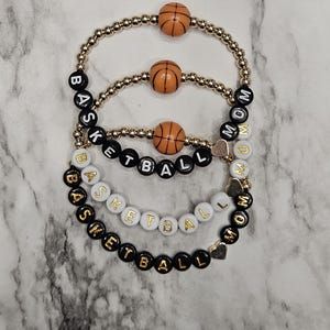 Gift Ball, Stack Bracelets, Mom Bracelet, Stack Bracelet, Basketball Gifts, Moms Bracelet, Basketball Mom, Stackable Bracelets, Bracelet Stack