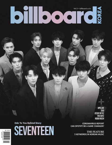 billboardkorea on Twitter: "[Billboard Korea Magazine Vol.3] Cover Artist SEVENTEEN  From behind the scenes of the world tour 'Ode to You', their tastes in music, SEVENTEEN's career history, and exclusive photos! Pre-order for this issue will start from 5 pm, 1st April on https://t.co/8IJukfLzhx. @pledis_17… https://t.co/qqoTF4KZQO" Seventeen Magazine Covers, Justin Bieber Facts, Jessie Reyez, 1st April, Choi Hansol, Billboard Magazine, Korea Magazine, Seventeen Magazine, Going Seventeen