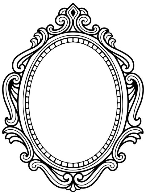 Antique Frame Tattoo, Picture Borders, Mirror Drawings, 16 Tattoo, Framed Tattoo, Ornament Frame, Decorative Borders, Oval Frame, Tattoo Stencils