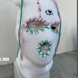 Crochet Ski Mask Aesthetic, Diy Ski Mask, Ski Mask Outfit, Ski Mask Design, Custom Ski Mask, Crochet Streetwear, Balaclava Aesthetic, Ski Mask Fashion, Face Mask Outfit