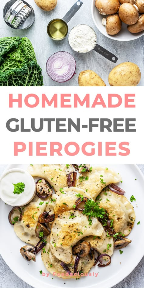 Gluten Free Pierogi Recipe, Gluten Free Pierogies, Recipes For Dinner Gluten Free, Gluten Free Perogies, Gluten Free Dumplings, Polish Dumplings, Pierogi Recipe, Glutenfree Recipe, Gluten Free Vegetarian Recipes