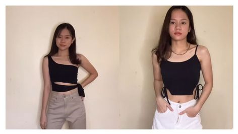 This is a guide to DIY crop top ideas. Learn how to upcycle tank tops and t-shirts into cute crop tops with this easy step-by-step tutorial. Crop Top Ideas, T Shirt Tutorial, Diy Crop Top, Shirt Tutorial, Upcycle Clothes Diy, Trendy Crop Tops, Small Clothes, Leftover Fabric, Small Crop Tops