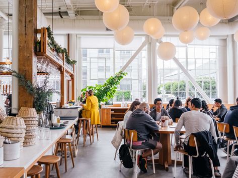 The 20 Best Brunch Spots In SF - San Francisco - The Infatuation Tartine Manufactory, Restaurant Ambience, San Francisco Breakfast, Breakfast Shop, Waffle Shop, Places In San Francisco, Industrial Windows, Brunch Places, Best Bakery