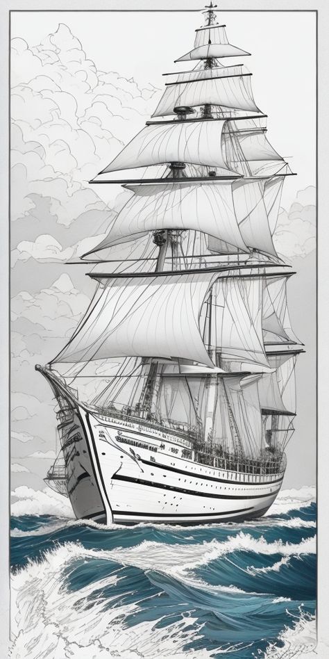 Pirate Ship Drawing, Sailboat Drawing, Ship Sketch, Simple Draw, Pirate Pictures, Boat Drawing, Grey Scale, Etch A Sketch, Old Sailing Ships