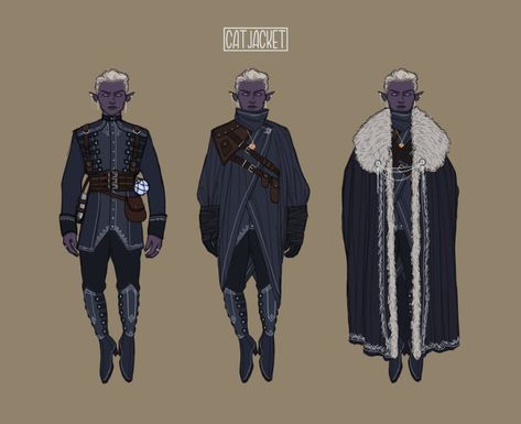 Dnd Winter Character, Winter Dnd Outfit, Fantasy Winter Outfits Drawing, Dnd Winter Clothes, Winter Fantasy Clothing, Fantasy Winter Clothes, Purple Tiefling, Essek Thelyss, Knight Outfit