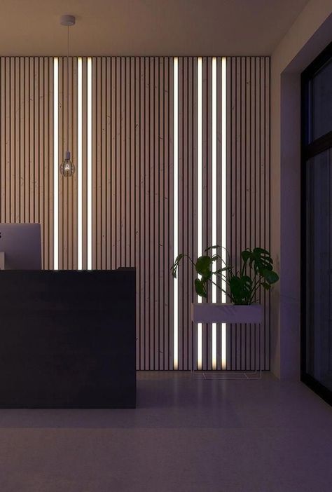 Vstupná Hala, Architectural Lighting Design, Desk Living Room, Desk In Living Room, Lobby Design, Interior Wall Design, Lighting Design Interior, Light Architecture, Decor Minimalist