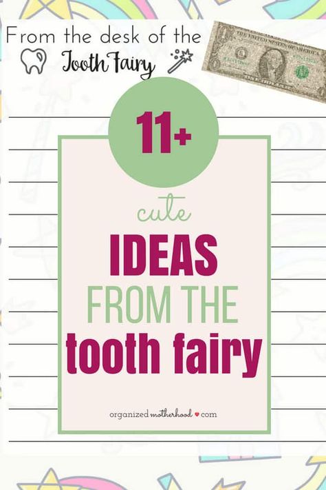 These fun ideas and tooth fairy inspiration are perfect for your child's first lost tooth or creating cute traditions to do each time your child loses a tooth. These are cute for girls and boys. Download a free printable letter from the tooth fairy or learn how to make glitter money with these easy DIY instructions! via @organizedmotherhood Lost First Tooth Ideas, Glitter Money, Lost First Tooth, Letter From The Tooth Fairy, Tooth Fairy Ideas, Tooth Fairy Money, Tooth Fairy Letter, Fairy Ideas, Diy Teething